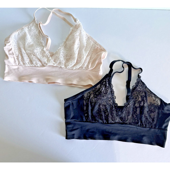 Lot Ruby Ribbon Lace Second Skin Demiette Bra Black/Cream Style 1776 Size 34 - Picture 1 of 8